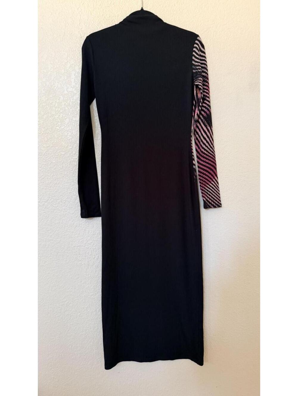 New Desigual Women's Long dress waves In Black Multi Size M $159 - Picture 7 of 11